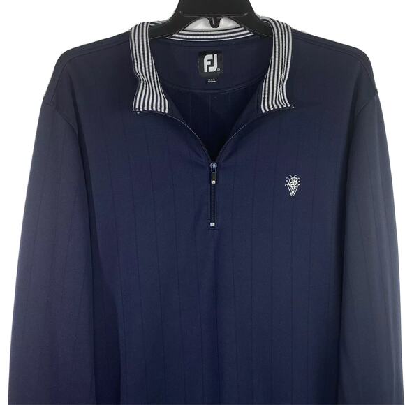 Footjoy Large Mens Blue Golf Longsleeve Pullover Gathered Waist Collared Casual - Picture 2 of 9